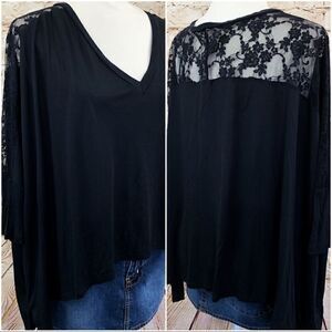 Express oversized dolman lace top